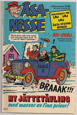 Åsa-Nisse 1978 Nr 2 VG Saknar Flik/Tejp