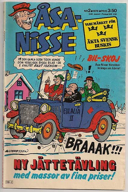 Åsa-Nisse 1978 Nr 2 VG Saknar Flik/Tejp