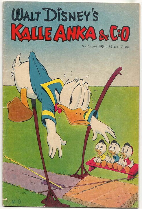 Kalle Anka & C:O 1954 Nr 6 VG Initialer