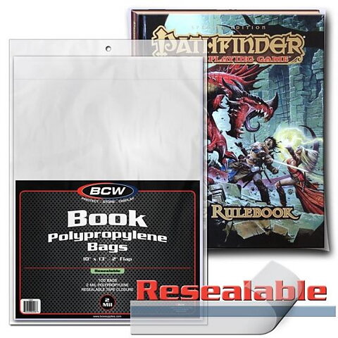 BCW Book Polypropylene Bags 254 x 330 mm Resealable (100 st)