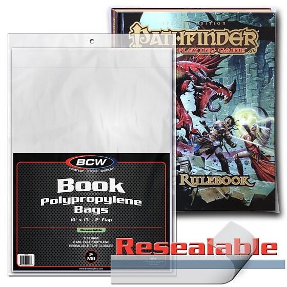 BCW Book Polypropylene Bags 254 x 330 mm Resealable (100 st)