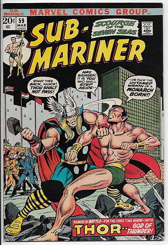Sub-Mariner # 59 VF/NM 1st Battle with Thor