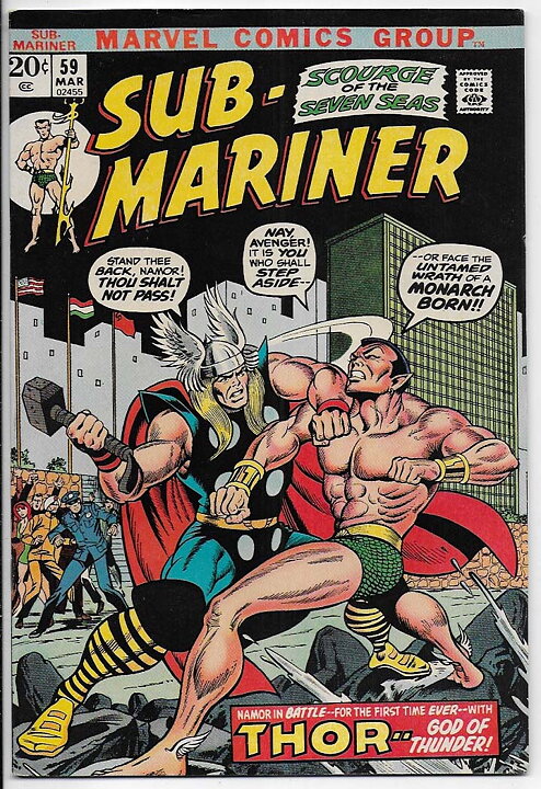 Sub-Mariner # 59 VF/NM 1st Battle with Thor