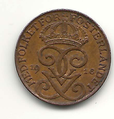 1 öre 1916 kort 6:a god 1+