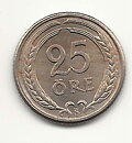 25 öre 1947 nickel god 01 liten repa