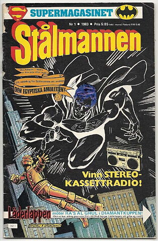 Stålmannen 1983 Nr 1 GD Klippt Kupong Baksida/Klotter