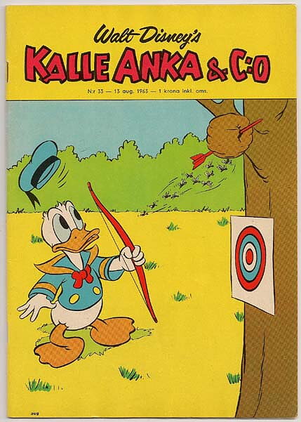 Kalle Anka & C:O 1963 Nr 33 VF- med V12-lott