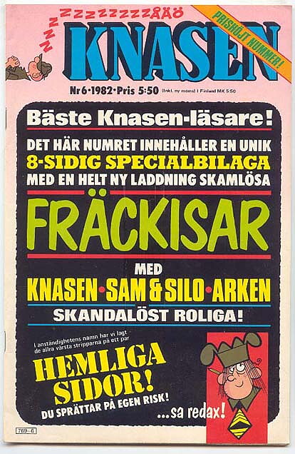 Knasen 1982 Nr 6 FN/VF med Bilaga i GD
