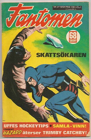 Fantomen 1970 Nr 4 VG Liten Bit Saknas Framsida/med Samlarark