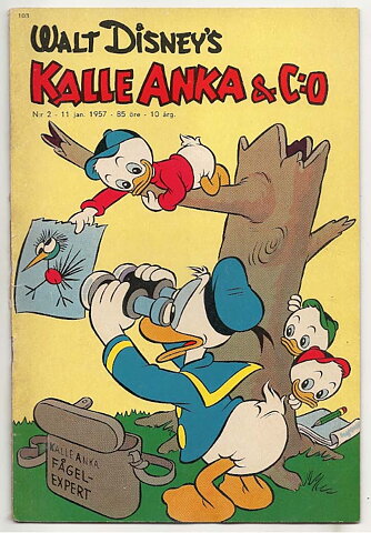 Kalle Anka & C:O 1957 Nr 2 VG/FN 2/3 av Omslaget Delat