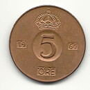 5 öre 1967 klump på 5:an nära 01
