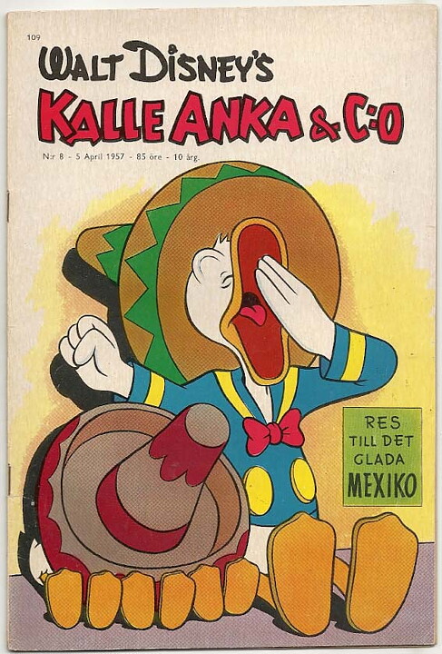 Kalle Anka & C:O 1957 Nr 8 VG/FN Litet Klotter