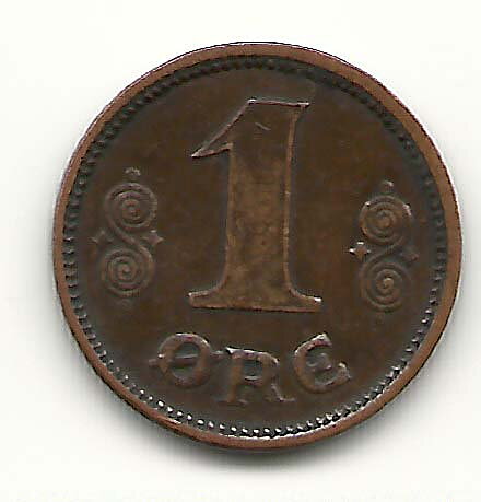 Danmark 1 öre 1919 1/1+