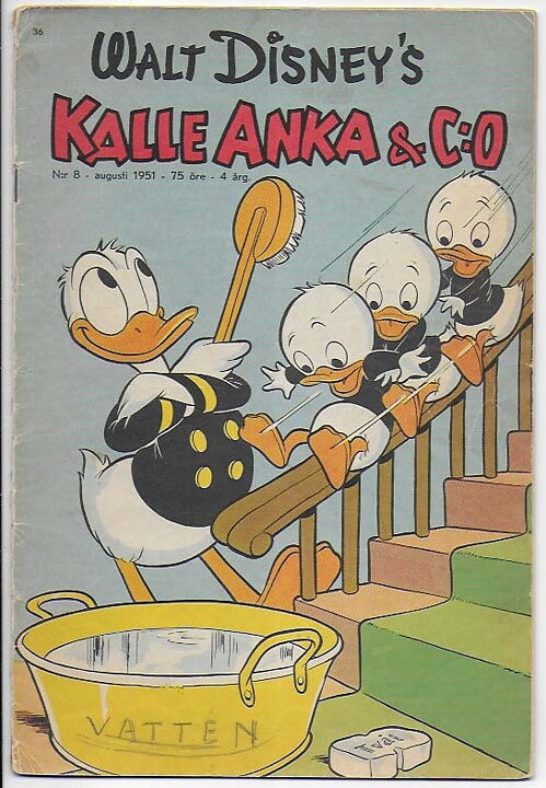 Kalle Anka & C:O 1951 Nr 8 GD/VG Klotter