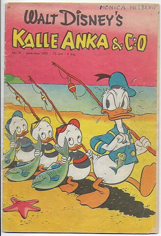 Kalle Anka & C:O 1951 Nr 11 GD Lös Vid 1 Nit/Namnteckning