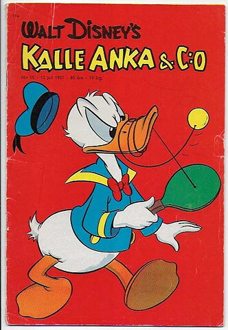 Kalle Anka & C:O 1957 Nr 15 GD/VG Litet Klotter