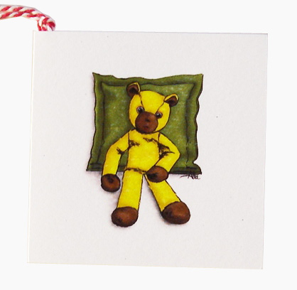 Dubbelt paketkort - Nalle
