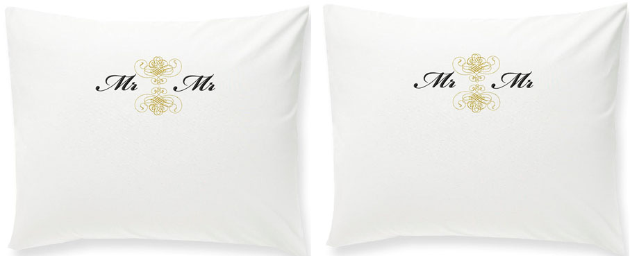 Örngott slätt Mr & Mr / Mrs & Mrs swagtop 2-pack