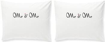 Örngott slätt Mr & Mr / Mrs & Mrs 2-pack