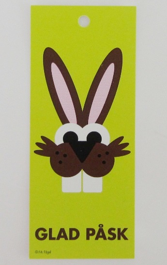Bokmärke/Paketkort - Påskhare