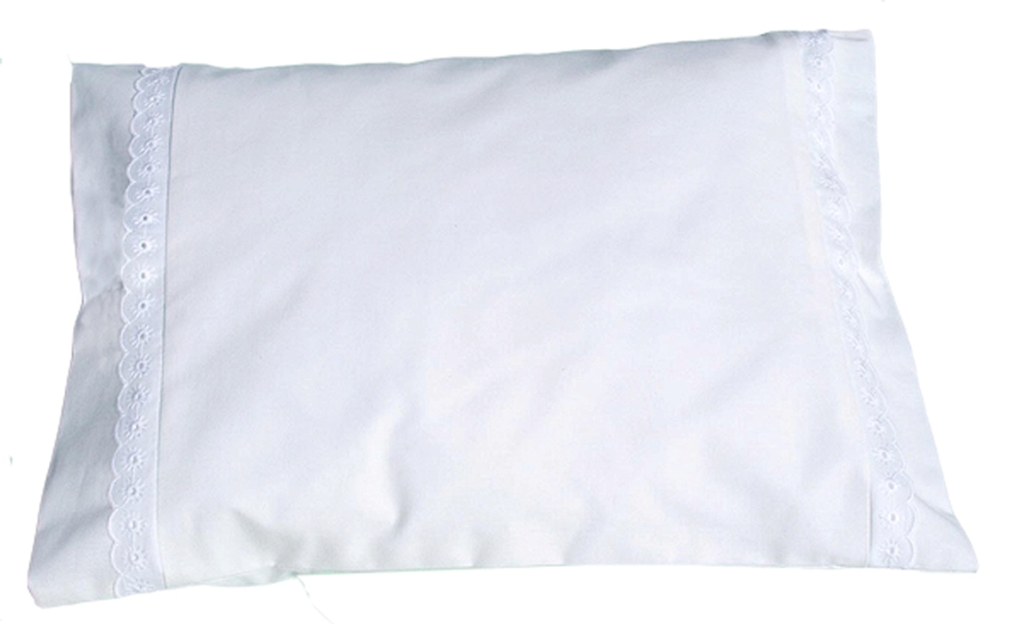 Örngott eko percale spjälsäng vit spets Blomranka namn - 3