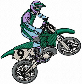 Motorcykel grön