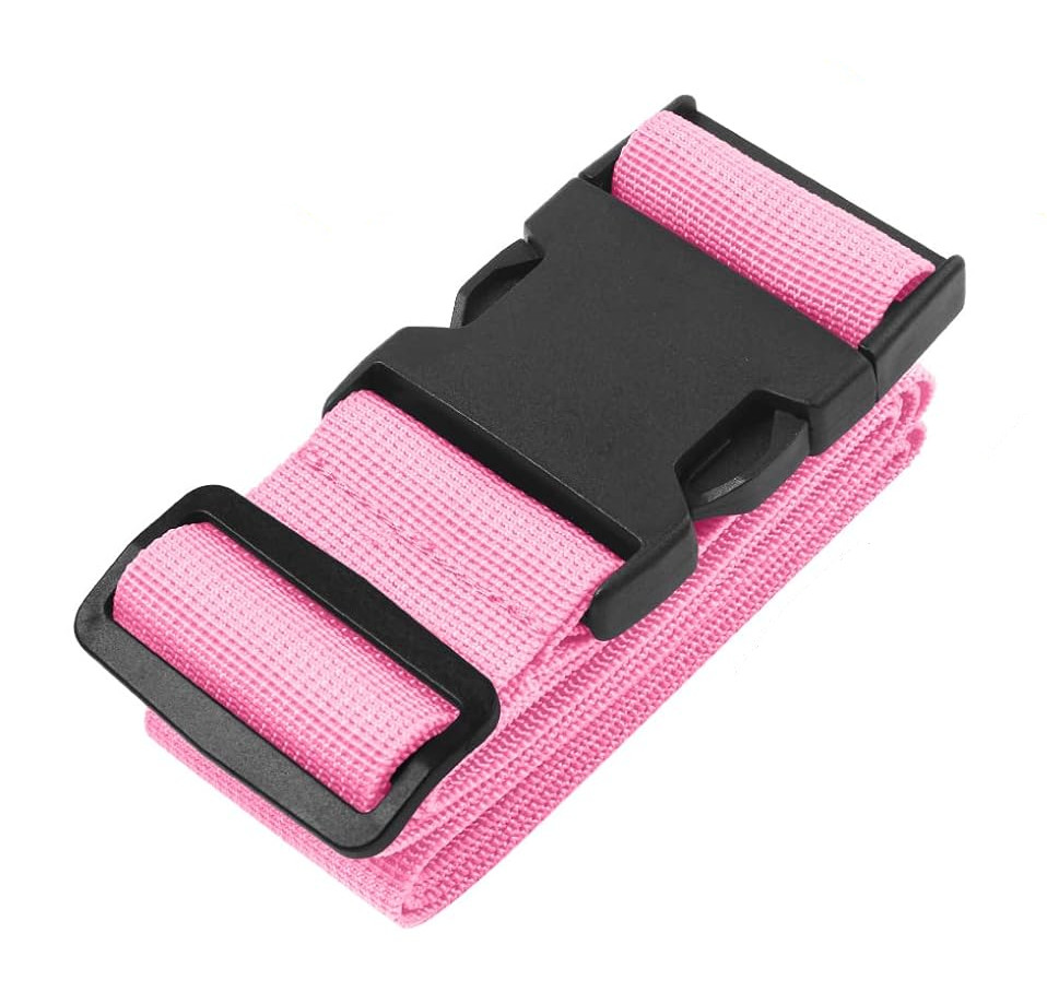 Bagageband med broderat namn rosa - 2