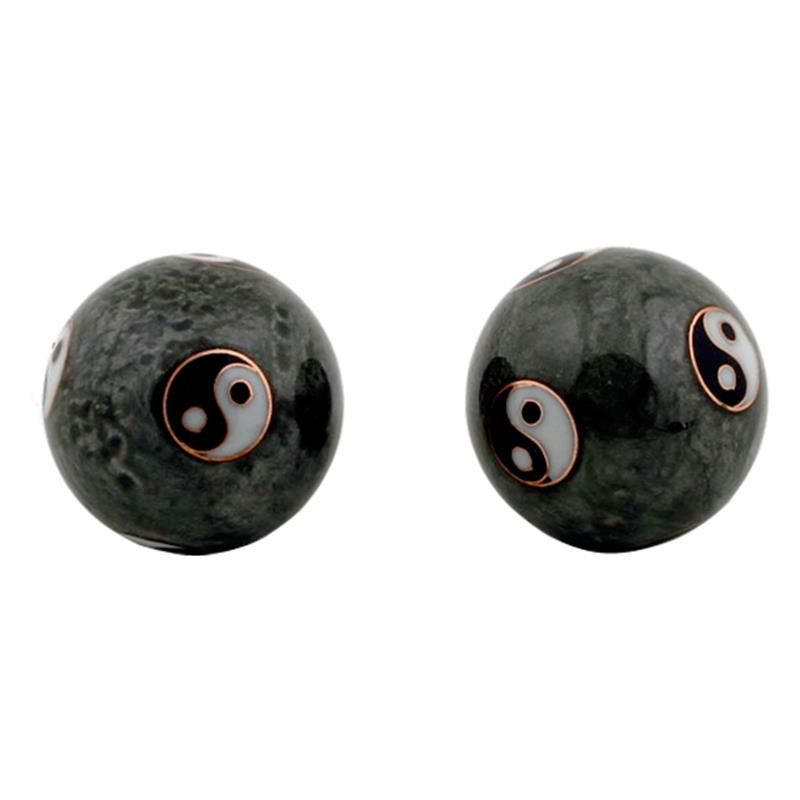 Hälsobollar Yin Yang Tai Chi Grå -- 3.5 cm
