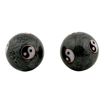 Hälsobollar Yin Yang Tai Chi Grå -- 3.5 cm