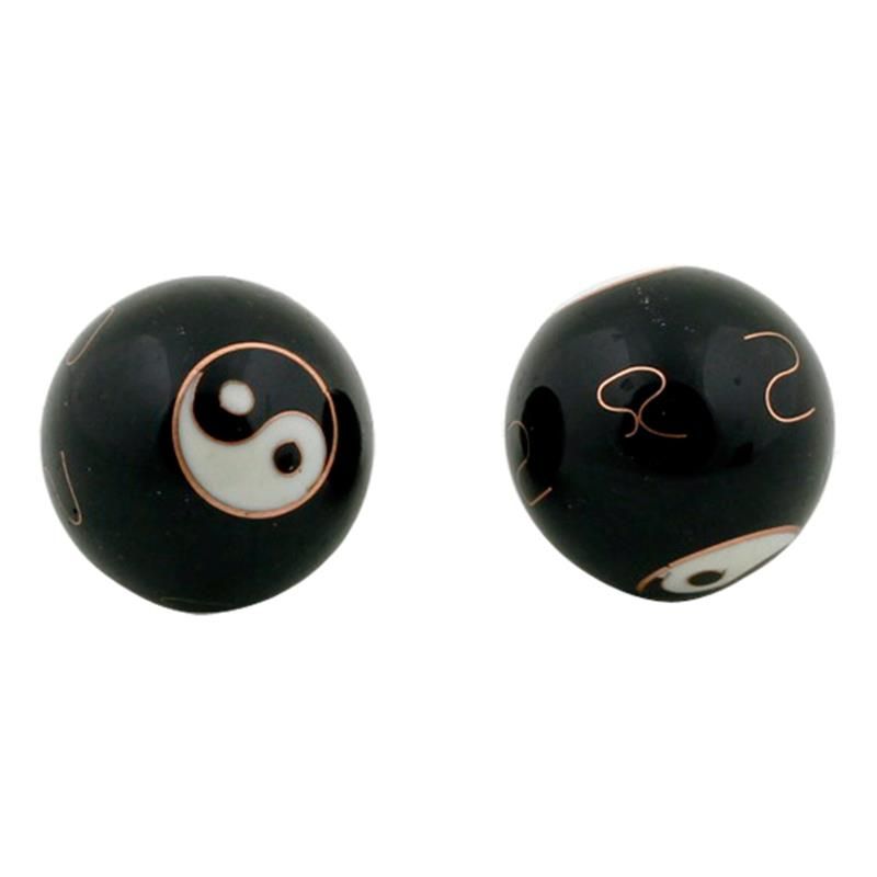 Hälsobollar Yin Yang Svart -- 3.5 cm