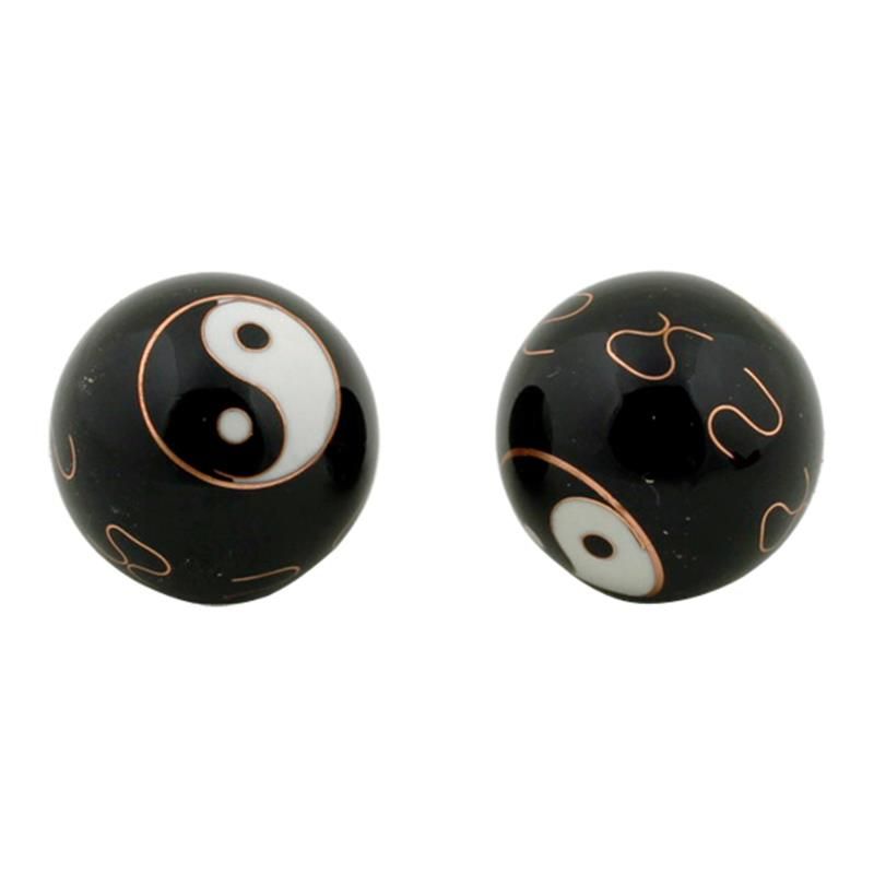 Hälsobollar Yin Yang Svart -- 4 cm