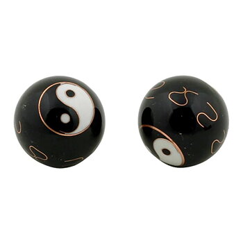 Hälsobollar Yin Yang Svart -- 4 cm