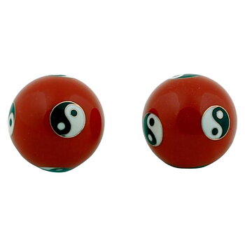 Hälsobollar Yin Yang Röd -- 4 cm