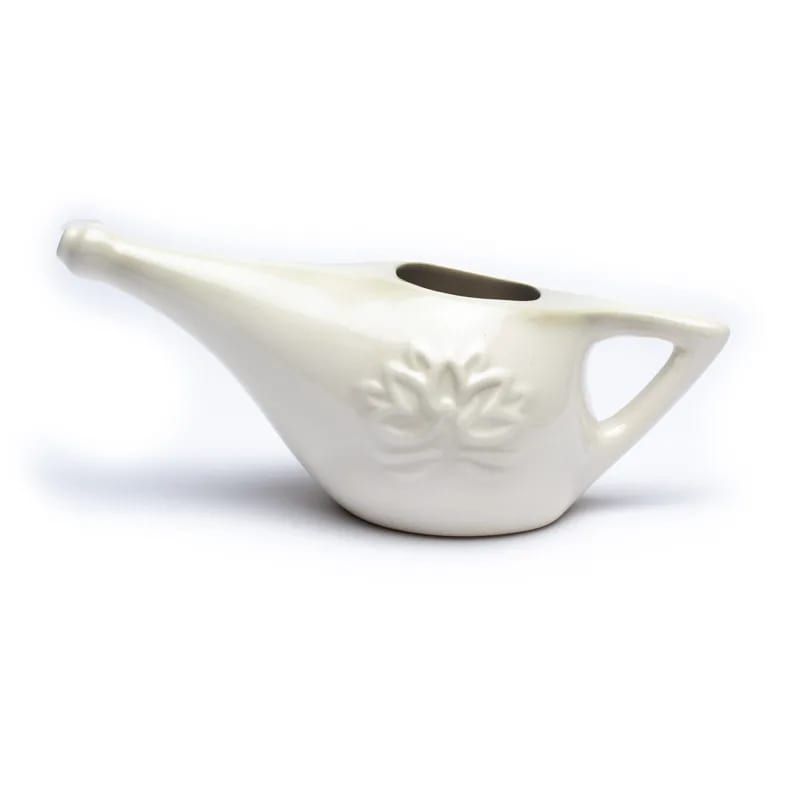 Neti Pot Ceramic + 25 Grs Himalayan Salt