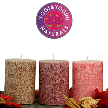 Sustainable Stearin Candles 3 X Earth -- 8X5.5 Cm