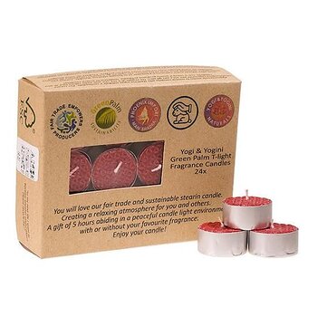 Fair Trade T-Lights Stearin Rose Scented -- 4X2 Cm