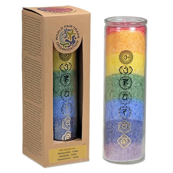Chakra Candle 7 Chakras With Essential Oils -- 21X6.5 Cm