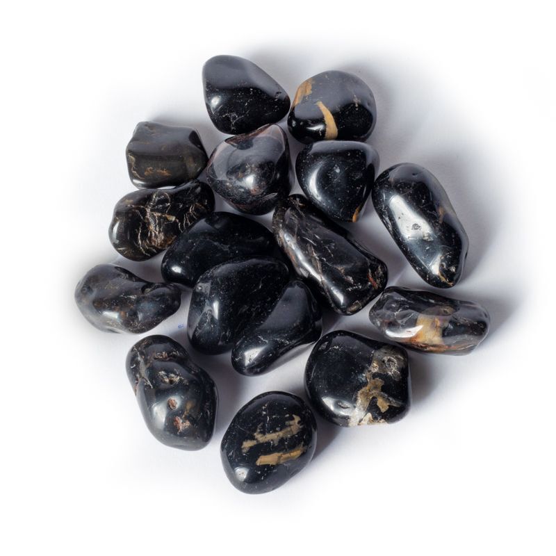 Black Onyx Tumbled Stones A Quality -- 3X8Cm; ±500G