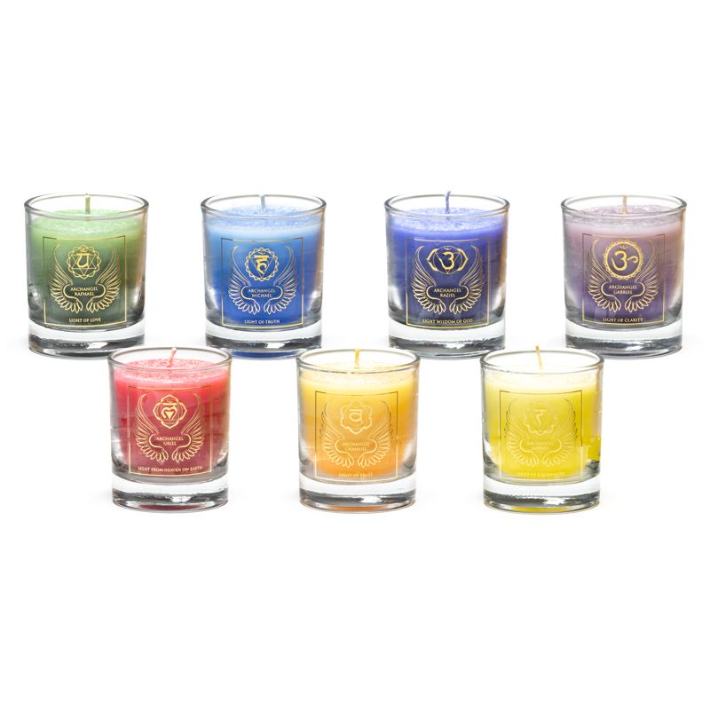 Set Of 7 Scented Votive Archangel Candles
