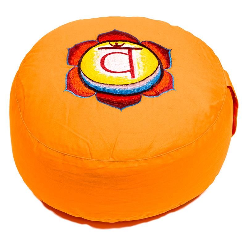 Meditation Cushion Chakra 2 Embroidered -- 33X17 Cm