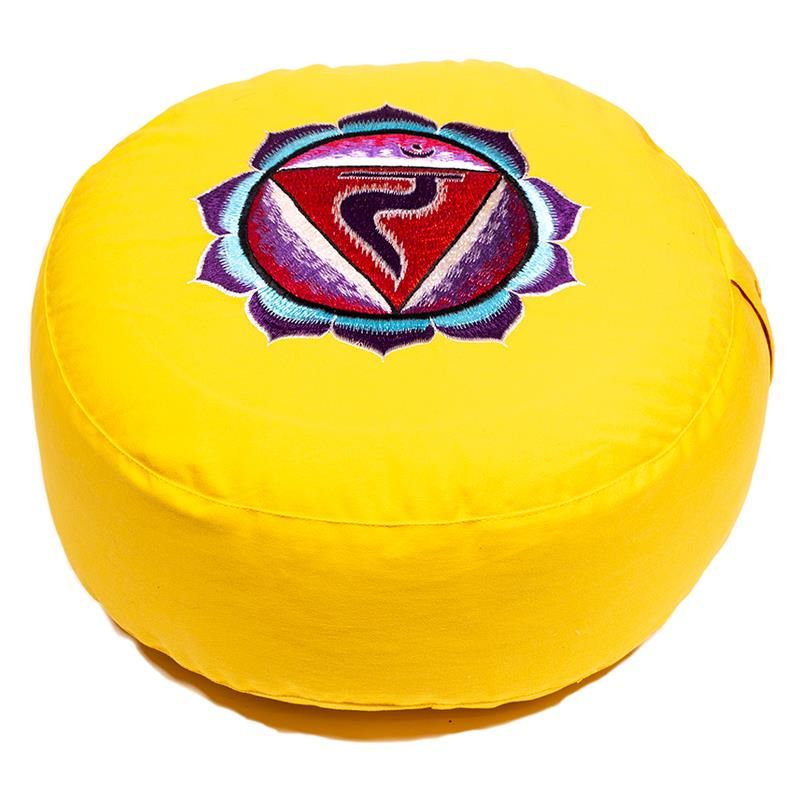 Meditation Cushion Chakra 3 Embroidered -- 33X17 Cm