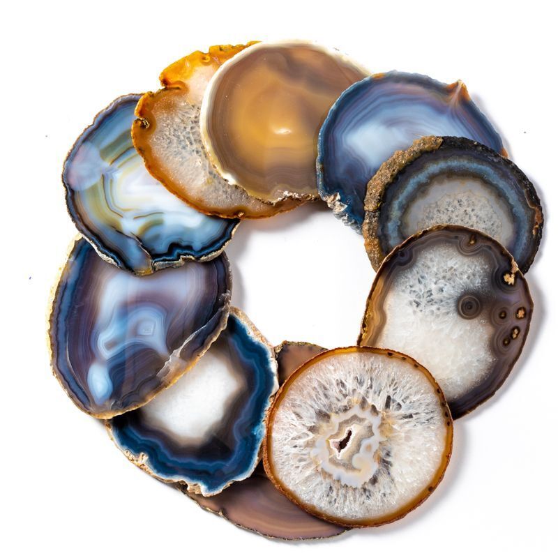 Thin Agate Slice Natural -- 12-14Cm 10 st.