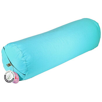 Bolster Round Turquoise Organic Cotton -- 60X16 Cm
