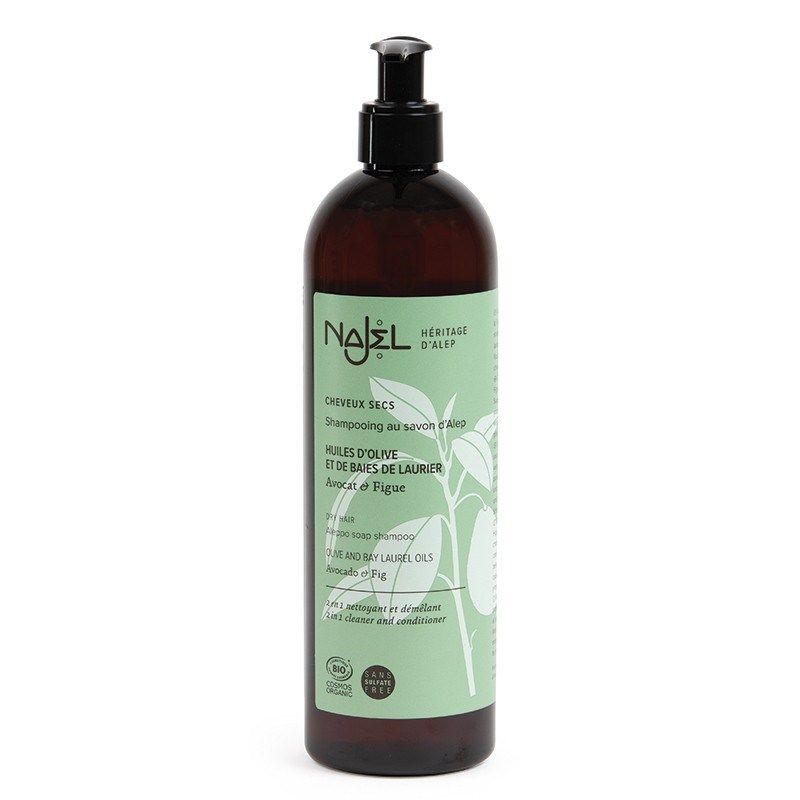 Najel Aleppo Shampoo 2-in-1 för torrt hår ekologiskt -- 500 Ml