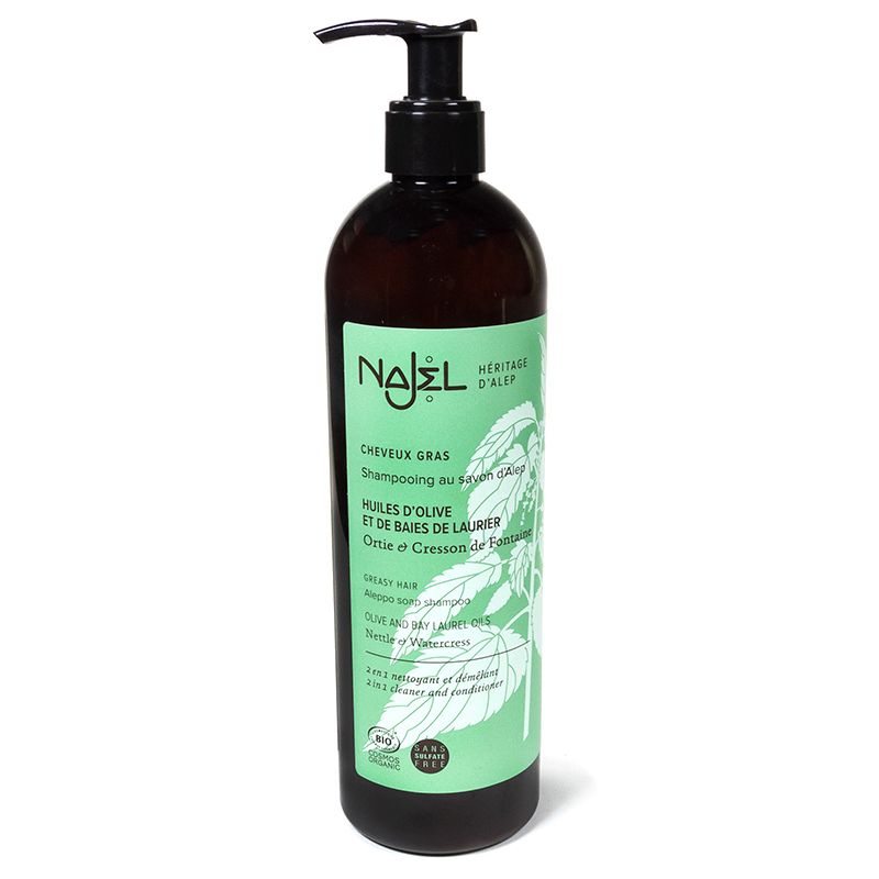 Najel Aleppo Shampoo 2-in-1 för fett hår ekologiskt -- 500 Ml