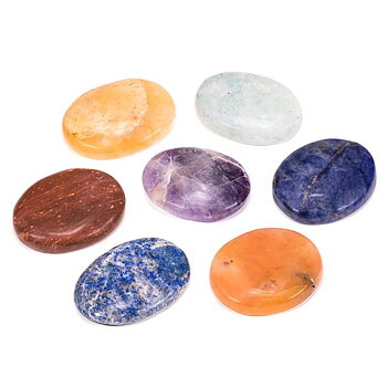 Chakra 7 Stone Set Oval-Shaped -- 4X2.7 Cm