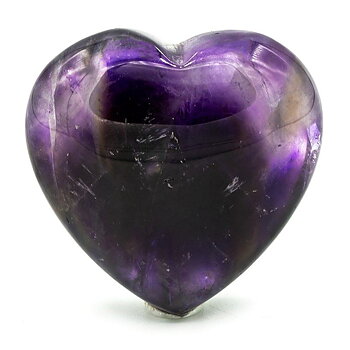 Phantom Amethyst Heart Worry Stones -- 3.0 Cm