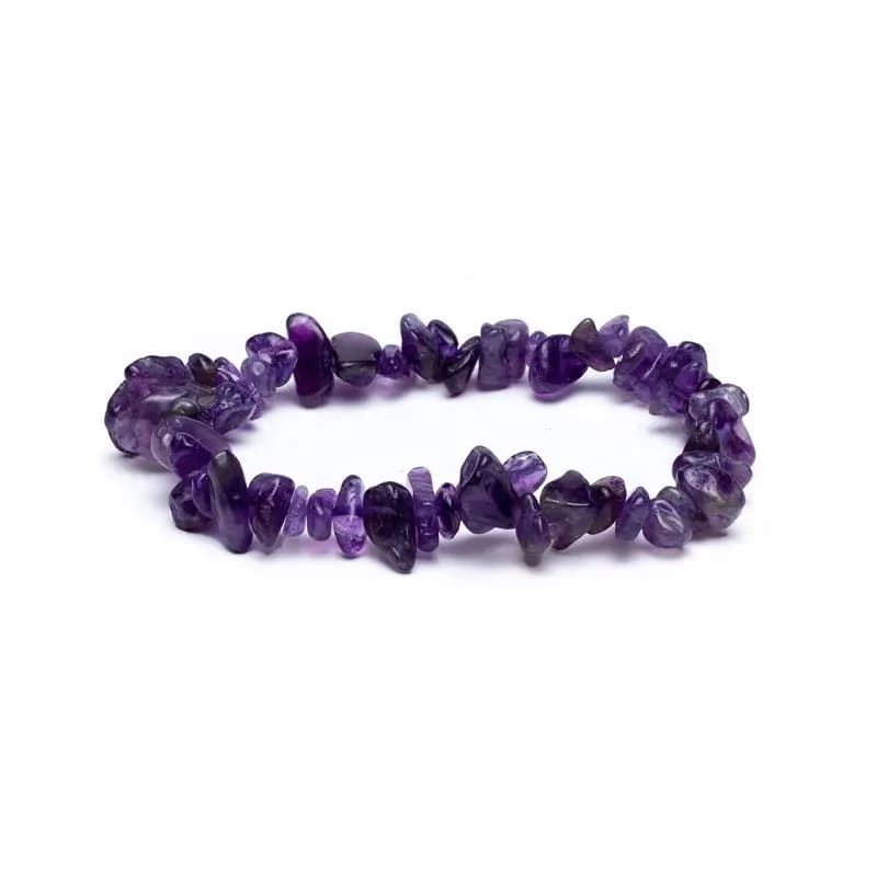 Bracelet Amethyst Chips Elastic