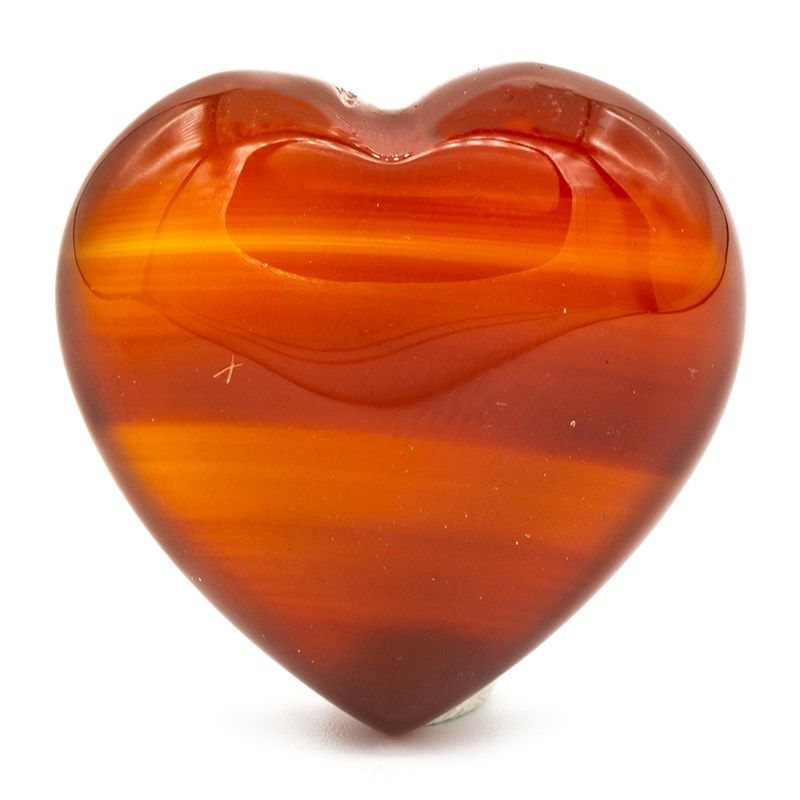 Carnelian Heart Worry Stones -- 3.0 Cm
