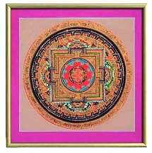 Inramade Tibetanska Mandala-Målningar  35X35 Cm